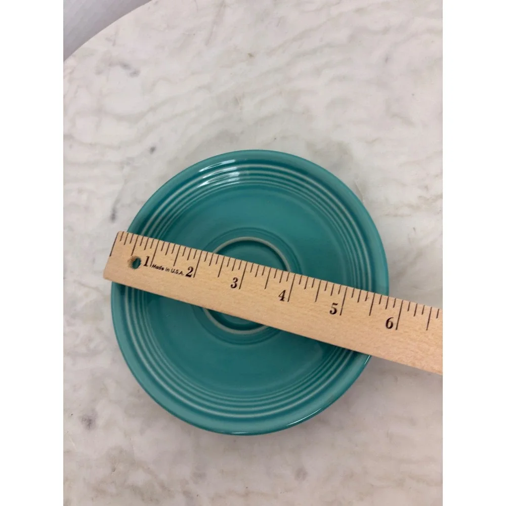 Fiesta Turquoise Cup & Saucer Set  Fiestaware HLC‎ Teal Blue Green FLAW